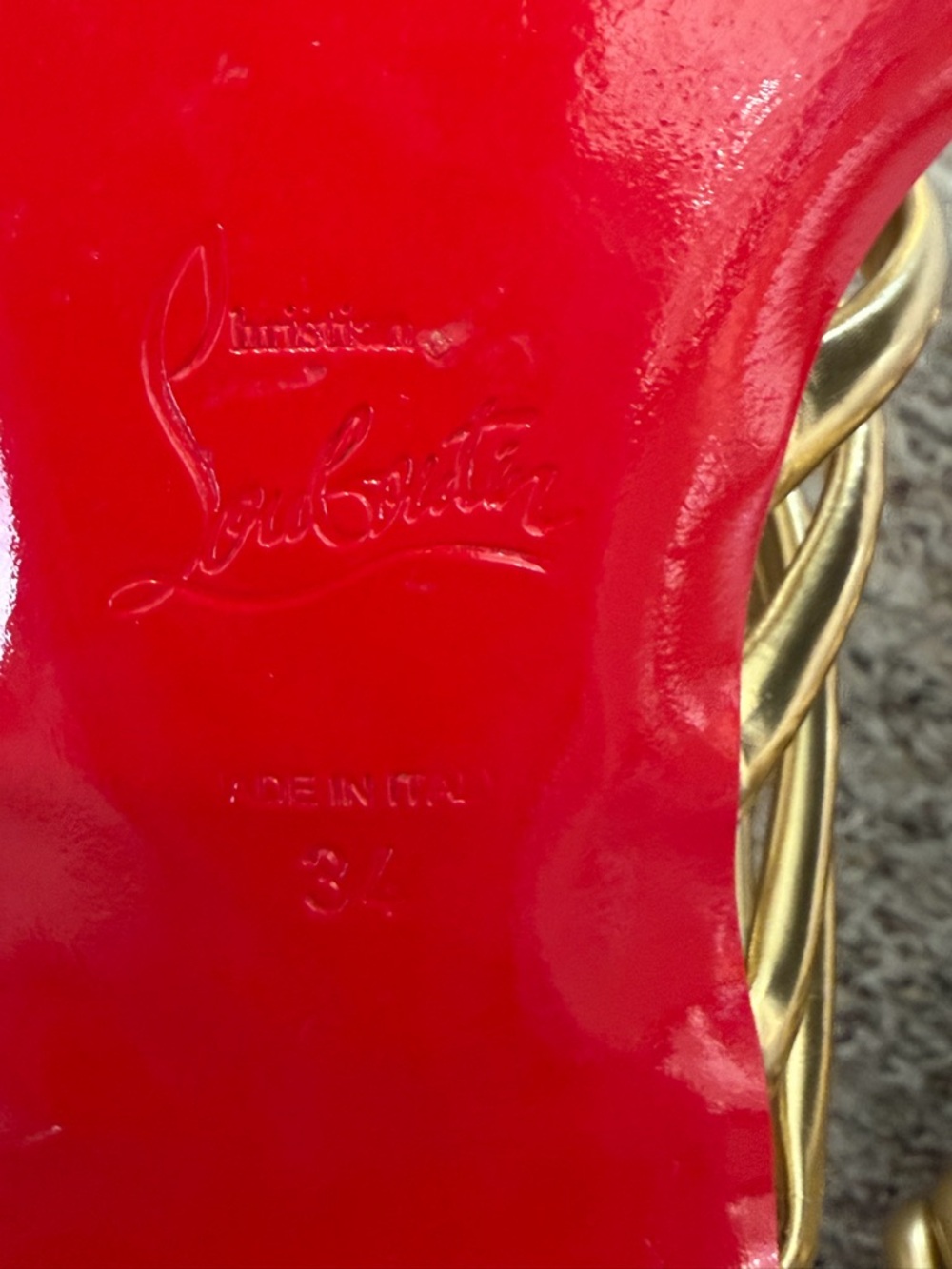 Gold Christian Louboutin Gladiator Sandals size 34 - Picture 7 of 7